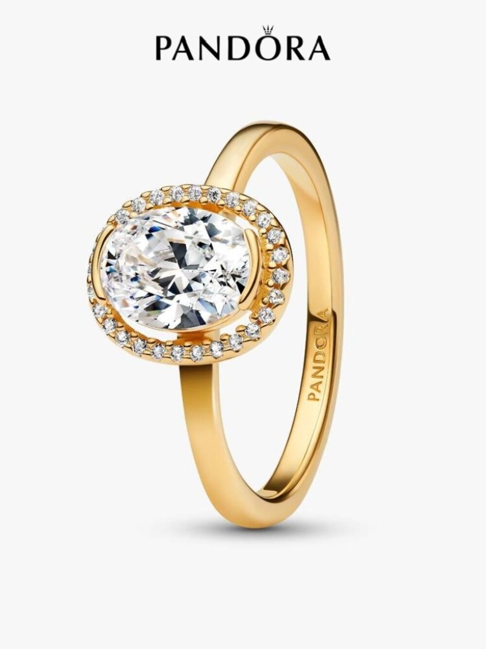 Pandora Oval Sparkling Halo Ring